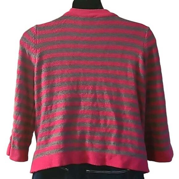 Excellent Croft & Barrow Women’s Striped 3/4 Sleeve Pullover Cardigan Size XL - Picture 8 of 9